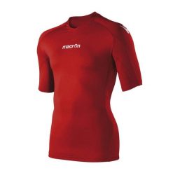 Koszulka Macron saturn. Czerwone koszulki sportowe męskie Macron, bez wzorów, bez kołnierzyka, bez ramiączek, do piłki nożnej. Za 245.00 zł.