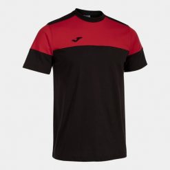 Jersey Joma Crew V. Czarne koszulki sportowe męskie Joma, bez wzorów, z bawełny, bez kołnierzyka, bez ramiączek, do piłki nożnej. Za 140.00 zł.