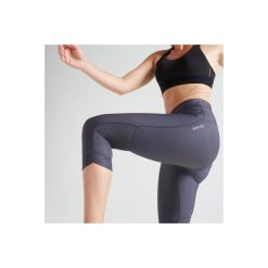 Legginsy fitness kardio 7/8 szare damskie. Niebieskie legginsy damskie DOMYOS, l, bez wzorów, z elastanu, na fitness i siłownię. Za 69.99 zł.