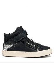 Geox Sneakersy J Kalispera J944GM 054GN C9244 S Czarny. Czarne buty sportowe dziewczęce Geox, bez wzorów, z materiału, bez zapięcia. Za 209.99 zł.