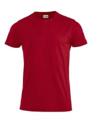 Clique Premium-T Męski T-shirt z okrągłym dekoltem 100% bawełna, szwy boczne. Czerwone t-shirty męskie CLIQUE, m, bez wzorów, z bawełny, klasyczne, bez kołnierzyka. Za 94.85 zł.