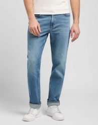 MESKIE SPODNIE LEE WEST SUMMER FUN 112372637. Spodnie materiałowe męskie Lee, l, bez wzorów, z jeansu. Za 219.99 zł.