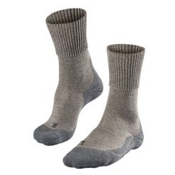 Skarpetki Falke TK1 Wool. Brązowe skarpety męskie Falke, bez wzorów, z materiału. Za 172.00 zł.