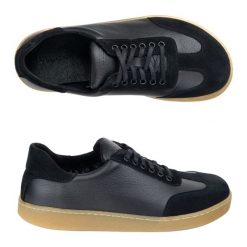 WASAK Buty męskie barefoot minimalistyczne skórzane 0248W czarne. Czarne półbuty na co dzień męskie ze skóry, bez zapięcia. Za 484.00 zł.