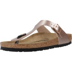 Japonki damskie Birkenstock Gizeh Bf Narrow. Brązowe klapki damskie Birkenstock, bez wzorów, z materiału, sportowe, bez obcasa. Za 504.00 zł.