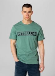 Koszulka sportowa męska Pitbull West Coast T-S Hilltop 170. Zielone koszulki sportowe męskie PITBULL, m, bez wzorów, z bawełny, bez kołnierzyka, bez ramiączek. Za 89.00 zł.