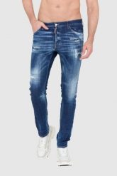 DSQUARED2 Męskie granatowe jeansy z przetarciami, Rozmiar 54. Niebieskie jeansy męskie Dsquared2. W wyprzedaży za 1,425.99 zł.