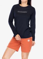 Bluza damska Mammut Selun FL Longsleeve Logo. Niebieskie bluzy damskie Mammut, l, bez wzorów, z materiału, bez kaptura. Za 329.40 zł.