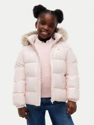 Tommy Hilfiger Kurtka puchowa Essential KG0KG09673 Różowy jasny Regular Fit. Czerwone kurtki i płaszcze dla dziewczynek Tommy Hilfiger, bez wzorów, z puchu, bez kaptura. Za 849.99 zł.