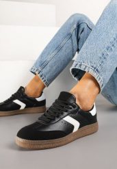 Czarne Sneakersy z Perforacją w Stylu Tenisówek Olirielis. Czarne obuwie sportowe damskie Renee, bez wzorów, z jeansu, tenisowe. Za 99.99 zł.
