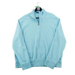Second life - Bluza męska 1/4 zip 100% coton - Stan bardzo dobry. Niebieskie bluzy męskie Ralph Lauren, l, bez wzorów, z bawełny, bez kaptura. Za 249.96 zł.