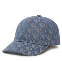 Czapka z daszkiem Calvin Klein. Niebieskie czapki i kapelusze damskie Calvin Klein, bez wzorów. Za 149.99 zł.