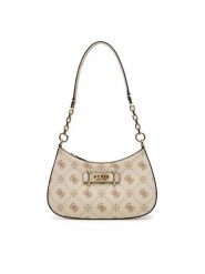 Guess Torebka Carrie Logo HWGP98 98180 Écru. Torebki do ręki damskie Guess, z aplikacjami, ze skóry, bez dodatków. Za 549.99 zł.