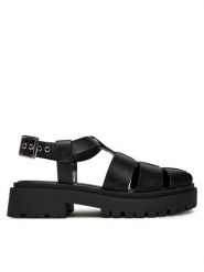 Steve Madden Sandały Market SM11003808 Czarny. Czarne sandały damskie Steve Madden, bez wzorów, ze skóry, bez obcasa, na płaskiej podeszwie, bez zapięcia. Za 339.99 zł.