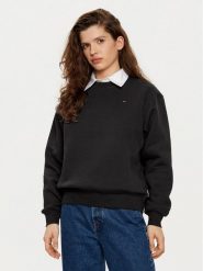 Tommy Hilfiger Bluza WW0WW41246 Czarny Relaxed Fit. Czarne bluzy damskie Tommy Hilfiger, xl, bez wzorów, z bawełny, bez kaptura. Za 229.99 zł.