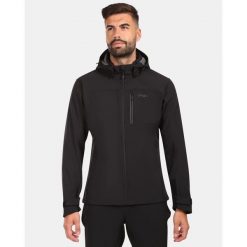 Męska kurtka softshell Kilpi RAVIO-M. Czarne kurtki męskie Kilpi, m, bez wzorów, z softshellu, sportowe, bez kaptura. Za 473.69 zł.