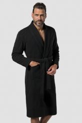 Męski Szlafrok odzież domowa kołnierz szalowy frotte do 8XL. Czarna szlafroki męskie JAY-PI, m, bez wzorów, z bawełny, bez ramiączek, bez kaptura. Za 429.99 zł.