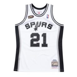 Koszulka Nba San Antonio Spurs Tim Duncan. Białe koszulki sportowe męskie Mitchell & Ness, s, bez wzorów, bez kołnierzyka, bez ramiączek, do koszykówki. Za 955.50 zł.