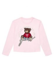 Guess Bluzka J4BI10 I3Z14 Różowy Regular Fit. Czerwone t-shirty i topy dla dziewczynek Guess, z aplikacjami, z bawełny, bez ramiączek. Za 119.99 zł.