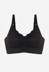 Czarny Usztywniany Biustonosz Bezszwowy Bez Fiszbin Pretiona. Czarne biustonosze Born2be, bez wzorów. Za 29.99 zł.