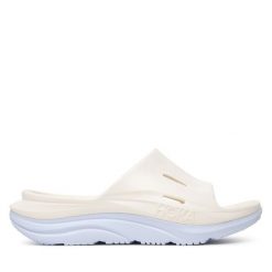 Klapki Hoka. Białe klapki damskie HOKA, bez wzorów, sportowe, bez obcasa. Za 299.99 zł.