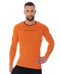 Koszulka męska z długim rękawem Brubeck 3D Run PRO. Czerwone koszulki sportowe męskie Brubeck, l, bez wzorów, z materiału, bez kołnierzyka, bez ramiączek, do biegania. Za 107.49 zł.