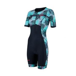 Kombinezon triathlonowy damski ZONE3 Activate+ Trisuit. Czarne obuwie sportowe damskie ZONE3, bez wzorów, rowerowe. Za 499.99 zł.