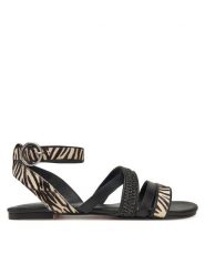 Bronx Sandały New-Skyler 85043-PW Czarny. Czarne sandały damskie Bronx, bez wzorów, ze skóry, bez obcasa, na płaskiej podeszwie, bez zapięcia. Za 239.99 zł.