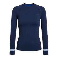 Damska koszulka z długim rękawem Falke Warm. Niebieskie koszulki sportowe damskie Falke, bez wzorów, bez kołnierzyka, bez ramiączek. Za 303.00 zł.