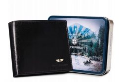 Portfel skórzany Peterson [DH] PTN 334-P czarny. Czarne portfele męskie Peterson, bez wzorów, ze skóry. Za 104.00 zł.