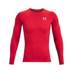 Koszulka męska Under Armour długie rękawy HG Armour Comp LS 1361524. Białe koszulki sportowe męskie Under Armour, m, bez wzorów, z elastanu, bez kołnierzyka, bez ramiączek, na fitness i siłownię. Za 172.55 zł.