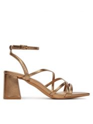 Aldo Sandały Esther 14039517 Złoty. Żółte sandały damskie Aldo, bez wzorów, ze skóry, bez obcasa, na słupku, bez zapięcia. Za 359.99 zł.