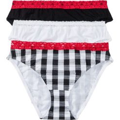Figi (3 pary), bawełna organiczna bonprix z nadrukiem + czarny + biały. Figi damskie marki KALENJI. Za 50.97 zł.
