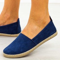 Granatowe espadryle damskie, półbuty Potocki 16332. Niebieskie espadryle damskie POTOCKI, na lato, bez wzorów, z zamszu, eleganckie, z okrągłym noskiem, bez obcasa, bez zapięcia. Za 89.00 zł.
