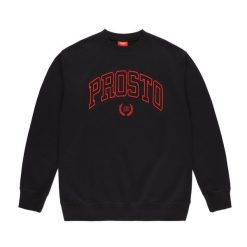Bluza męska PROSTO Crewneck Varsity. Czarne bluzy męskie Prosto., m, bez wzorów, bez kaptura. Za 189.99 zł.