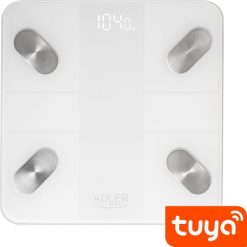 Waga łazienkowa Adler Waga łazienkowa analityczna – Smart - aplikacja Tuya (AD 8186 white). Białe kurtki damskie Adler, z aplikacjami, bez kaptura. Za 63.14 zł.