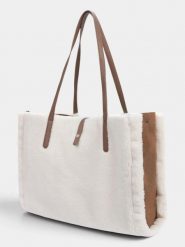 Torba Shopper Damska Luhta Oja. Brązowe torebki shopper damskie Luhta, bez wzorów, z materiału, biznesowe, bez dodatków. Za 174.65 zł.