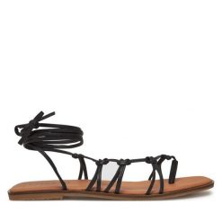 Sandały Balagan. Czarne sandały damskie BALAGAN, bez wzorów, bez obcasa, na płaskiej podeszwie, bez zapięcia. Za 319.99 zł.