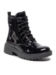 Geox Trapery J Casey G. G J9420G 000HH C9999 S Czarny. Czarne buty zimowe dziewczęce Geox, bez wzorów, ze skóry, bez zapięcia. Za 219.99 zł.