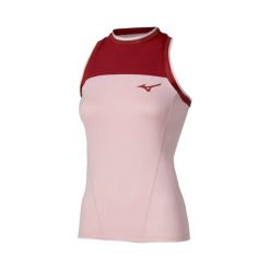 Koszulka tenisowa damska Mizuno Stargazer Tank Top. Czerwone koszulki sportowe damskie Mizuno, xs, bez wzorów, z materiału, bez kołnierzyka, bez ramiączek, na fitness i siłownię. Za 240.45 zł.