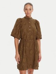 Bruuns Bazaar Sukienka koszulowa Canterbury Imilia BBW4504 Brązowy Straight Fit. Brązowe sukienki damskie Bruuns Bazaar, bez wzorów, z bawełny, bez kołnierzyka, bez ramiączek, koszulowe. Za 629.99 zł.