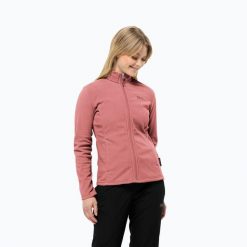 Bluza polarowa damska Jack Wolfskin Taunus Fz. Czerwone bluzy sportowe damskie Jack Wolfskin, bez wzorów, z polaru, bez kaptura, trekkingowe. Za 229.99 zł.