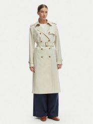 Tommy Hilfiger Trencz WW0WW48873 Beżowy Slim Fit. Brązowe płaszcze damskie Tommy Hilfiger, xs, bez wzorów, z bawełny, bez kaptura. Za 1,499.00 zł.