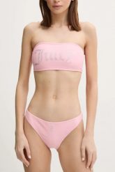 JUICY COUTURE Różowy strój kąpielowy Bandeau Bikini Set. Czerwone bikini damskie Juicy Couture, s, bez wzorów. W wyprzedaży za 179.99 zł.