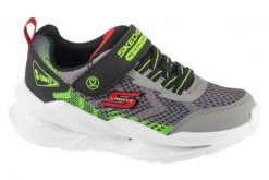 Buty sportowe Sneakersy chłopięce, Meteor-Lights - Krendox. Szare trampki i tenisówki chłopięce Skechers, bez wzorów, z materiału, sportowe, przed kostkę, bez zapięcia. Za 159.99 zł.