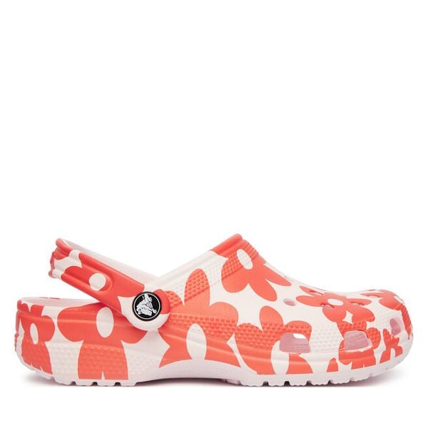 Klapki Crocs. Czerwone klapki damskie Crocs, bez wzorów, bez obcasa. Za 259.99 zł.