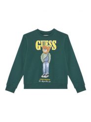 Guess Bluza L6RQ05 KAD74 Zielony Regular Fit. Zielone bluzy dla chłopców Guess, z aplikacjami, z bawełny, bez ramiączek, bez kaptura. Za 179.99 zł.