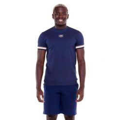 Męska koszulka w odcieniach ziemi. Niebieskie buty sportowe męskie LEONE 1947 APPAREL, l, bez wzorów, z tkaniny, bez kołnierzyka, bez ramiączek, na fitness i siłownię. W wyprzedaży za 111.80 zł.