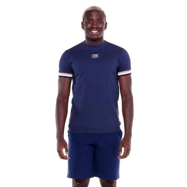 Męska koszulka w odcieniach ziemi. Niebieskie buty sportowe męskie LEONE 1947 APPAREL, z tkaniny, bez zapięcia, na fitness i siłownię. W wyprzedaży za 111.80 zł.