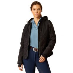 Damska kurtka jeździecka zapinana na zamek Ariat Taxore Insulated. Czarne kurtki damskie Ariat, l, bez wzorów, z dzianiny, bez kaptura. Za 884.50 zł.